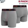 image:imageReebok Mens Boxer Briefs 8 Pack Soft Athletic Boxers with Contour Pouch  Smooth Soft Feel Designed for Everyday Comfort Elastic Waistband Stays in Place Without IrritationBlackDark GreyBlackLight Grey