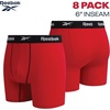 image:imageReebok Mens Boxer Briefs 8 Pack Soft Athletic Boxers with Contour Pouch  Smooth Soft Feel Designed for Everyday Comfort Elastic Waistband Stays in Place Without IrritationBlackLight GreyBlackRed