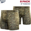 image:imageReebok Mens Boxer Briefs 8 Pack Soft Athletic Boxers with Contour Pouch  Smooth Soft Feel Designed for Everyday Comfort Elastic Waistband Stays in Place Without IrritationBlackGreyCamoBlack