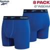 image:imageReebok Mens Boxer Briefs 8 Pack Soft Athletic Boxers with Contour Pouch  Smooth Soft Feel Designed for Everyday Comfort Elastic Waistband Stays in Place Without IrritationRoyal BlueLight GreyDark GreyMaritime Blue