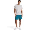 image:imageReebok Mens Force Short Sleeve Crewneck TShirt Standard Fit Lightweight Super Stretch Poly Square Hole Mesh FabricChrome