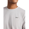 image:imageReebok Mens Force Short Sleeve Crewneck TShirt Standard Fit Lightweight Super Stretch Poly Square Hole Mesh FabricChrome