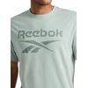 image:imageReebok Mens Logo TShirt Standard Fit Lightweight CottonPoly Jersey FabricIceberg Green