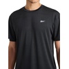 image:imageReebok Mens Reflective Small Logo Crewneck TShirt Standard Fit Lightweight Cool Touch Jersey FabricBlack Heather  Lightning