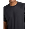 image:imageReebok Mens Reflective Small Logo Crewneck TShirt Standard Fit Lightweight Cool Touch Jersey FabricBlack Heather  Sonic Bolt