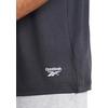 image:imageReebok Mens Reflective Small Logo Crewneck TShirt Standard Fit Lightweight Cool Touch Jersey FabricBlack Heather  Sonic Bolt