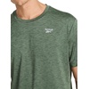 image:imageReebok Mens Reflective Small Logo Crewneck TShirt Standard Fit Lightweight Cool Touch Jersey FabricDuck Green Heather  Showdown