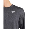 image:imageReebok Mens Reflective Small Logo Crewneck TShirt Standard Fit Lightweight Cool Touch Jersey FabricEbony Heather  Showdown