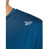 image:imageReebok Mens Reflective Small Logo Crewneck TShirt Standard Fit Lightweight Cool Touch Jersey FabricMajolica Blue  Bolt Strike