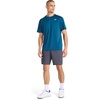 image:imageReebok Mens Reflective Small Logo Crewneck TShirt Standard Fit Lightweight Cool Touch Jersey FabricMajolica Blue Heather  Showdown