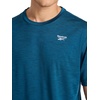image:imageReebok Mens Reflective Small Logo Crewneck TShirt Standard Fit Lightweight Cool Touch Jersey FabricMajolica Blue Heather  Showdown