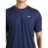 image:imageReebok Mens Reflective Small Logo Crewneck TShirt Standard Fit Lightweight Cool Touch Jersey FabricVector Navy Heather  Lightning
