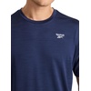 image:imageReebok Mens Reflective Small Logo Crewneck TShirt Standard Fit Lightweight Cool Touch Jersey FabricVector Navy Heather  Showdown