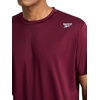 image:imageReebok Mens Small Logo Short Sleeve Crewneck TShirt Standard Fit Breathable Lightweight Stretch Knit FabricBlack Cherry Heather  Sprint