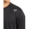 image:imageReebok Mens Small Logo Short Sleeve Crewneck TShirt Standard Fit Breathable Lightweight Stretch Knit FabricBlack Heather  Compass