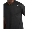 image:imageReebok Mens Small Logo Short Sleeve Crewneck TShirt Standard Fit Breathable Lightweight Stretch Knit FabricBlack Heather  Dash