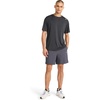 image:imageReebok Mens Small Logo Short Sleeve Crewneck TShirt Standard Fit Breathable Lightweight Stretch Knit FabricBlack Heather  Horizon