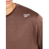 image:imageReebok Mens Small Logo Short Sleeve Crewneck TShirt Standard Fit Breathable Lightweight Stretch Knit FabricBracken Heather  Horizon