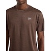 image:imageReebok Mens Small Logo Short Sleeve Crewneck TShirt Standard Fit Breathable Lightweight Stretch Knit FabricBracken Heather  Trophy