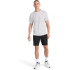 image:imageReebok Mens Small Logo Short Sleeve Crewneck TShirt Standard Fit Breathable Lightweight Stretch Knit FabricChrome Heather  Sprint