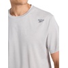 image:imageReebok Mens Small Logo Short Sleeve Crewneck TShirt Standard Fit Breathable Lightweight Stretch Knit FabricChrome Heather  Sprint