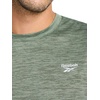 image:imageReebok Mens Small Logo Short Sleeve Crewneck TShirt Standard Fit Breathable Lightweight Stretch Knit FabricDuck Green Heather  Trophy