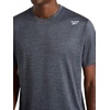 image:imageReebok Mens Small Logo Short Sleeve Crewneck TShirt Standard Fit Breathable Lightweight Stretch Knit FabricEbony Heather  Dash