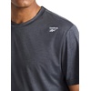 image:imageReebok Mens Small Logo Short Sleeve Crewneck TShirt Standard Fit Breathable Lightweight Stretch Knit FabricEbony Heather  Sprint