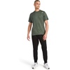 image:imageReebok Mens Small Logo Short Sleeve Crewneck TShirt Standard Fit Breathable Lightweight Stretch Knit FabricGrit Green Heather  Sprint