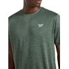 image:imageReebok Mens Small Logo Short Sleeve Crewneck TShirt Standard Fit Breathable Lightweight Stretch Knit FabricGrit Green Heather  Trophy