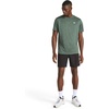 image:imageReebok Mens Small Logo Short Sleeve Crewneck TShirt Standard Fit Breathable Lightweight Stretch Knit FabricGrit Green Heather  Trophy