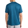 image:imageReebok Mens Small Logo Short Sleeve Crewneck TShirt Standard Fit Breathable Lightweight Stretch Knit FabricMajolica Blue Heather  Dash