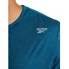 image:imageReebok Mens Small Logo Short Sleeve Crewneck TShirt Standard Fit Breathable Lightweight Stretch Knit FabricMajolica Blue Heather  Sprint