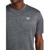 image:imageReebok Mens Small Logo Short Sleeve Crewneck TShirt Standard Fit Breathable Lightweight Stretch Knit FabricMedium Grey Heather  Trophy