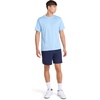 image:imageReebok Mens Small Logo Short Sleeve Crewneck TShirt Standard Fit Breathable Lightweight Stretch Knit FabricPlacid Blue Heather  Compass