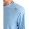 image:imageReebok Mens Small Logo Short Sleeve Crewneck TShirt Standard Fit Breathable Lightweight Stretch Knit FabricPlacid Blue Heather  Compass