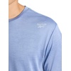image:imageReebok Mens Small Logo Short Sleeve Crewneck TShirt Standard Fit Breathable Lightweight Stretch Knit FabricStonewash Heather  Dash