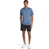 image:imageReebok Mens Small Logo Short Sleeve Crewneck TShirt Standard Fit Breathable Lightweight Stretch Knit FabricVector Shadow Heather  Horizon