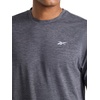 image:imageReebok Mens Strike Short Sleeve Crewneck TShirt Standard Fit Lightweight Stretch Poly Jersey FabricEbony Heather