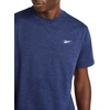 image:imageReebok Mens Strike Short Sleeve Crewneck TShirt Standard Fit Lightweight Stretch Poly Jersey FabricVector Navy Heather