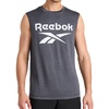 image:imageReebok Apparel Mens Gladiator Large Logo Muscle Black HeatherEbony Heather
