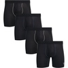 image:imageReebok Mens Boxer Briefs  4 Pack Stretch Performance Boxers for Men with Functional Fly 6 Inseam Mens Underwear Boxers Size Small BlackBlackBlackBlack