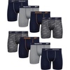 image:imageReebok Mens Boxer Briefs 8 Pack Soft Athletic Boxers with Contour Pouch  Smooth Soft Feel Designed for Everyday Comfort Elastic Waistband Stays in Place Without IrritationNavyGreyPrint