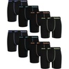 image:imageReebok Mens Underwear  8 Pack Performance Mens Boxer Briefs with Pouch  Breathable Comfort Pulls Sweat Away from Skin Precise Inseam Sizing Built for AllDay PerformanceBlack Contrast Stitch