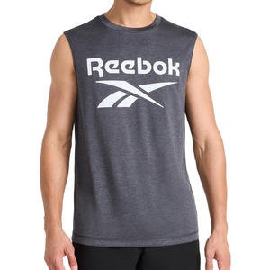 image:imageReebok Apparel Mens Gladiator Large Logo Muscle Black HeatherEbony Heather