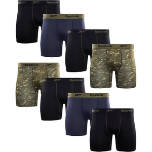 image:imageReebok Mens Boxer Briefs 8 Pack Soft Athletic Boxers with Contour Pouch  Smooth Soft Feel Designed for Everyday Comfort Elastic Waistband Stays in Place Without IrritationBlackGreyCamoBlack