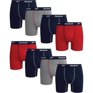 image:imageReebok Mens Boxer Briefs 8 Pack Soft Athletic Boxers with Contour Pouch  Smooth Soft Feel Designed for Everyday Comfort Elastic Waistband Stays in Place Without IrritationLight GreyMaritime BlueRedMaritime Blue