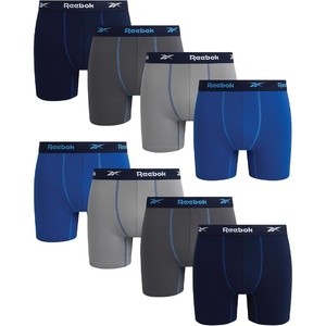 image:imageReebok Mens Boxer Briefs 8 Pack Soft Athletic Boxers with Contour Pouch  Smooth Soft Feel Designed for Everyday Comfort Elastic Waistband Stays in Place Without IrritationRoyal BlueLight GreyDark GreyMaritime Blue