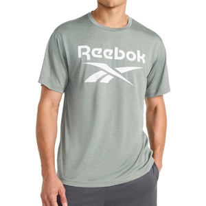 image:imageReebok Mens Byron Short Sleeve Crewneck TShirt Standard Fit Lightweight Poly FabricVintage Moss Heather