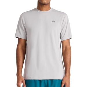 image:imageReebok Mens Force Short Sleeve Crewneck TShirt Standard Fit Lightweight Super Stretch Poly Square Hole Mesh FabricChrome